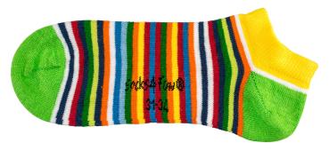 Preview: 6 Paar TippTexx 24 Kinder Sneakersocken Gute Laune Ringel